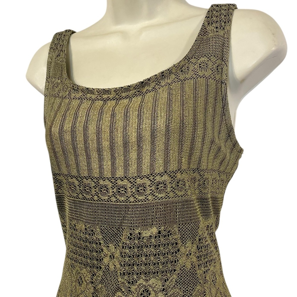 Vintage Y2K Crochet Gold and Black Dress - Picture 2 of 8